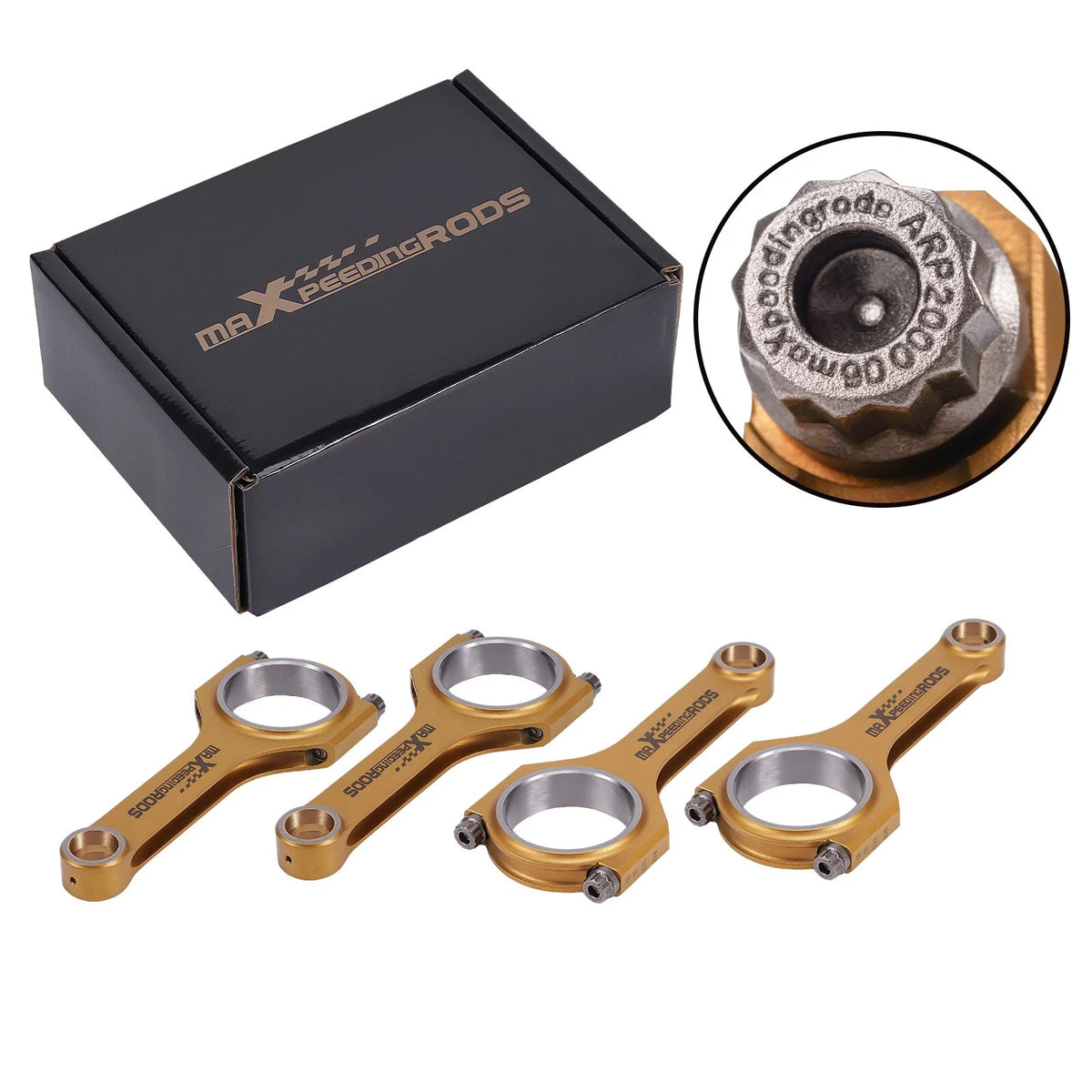 Set of 4 Titanizing Connecting Rods for Honda Civic CRX D16 (1984–1991)