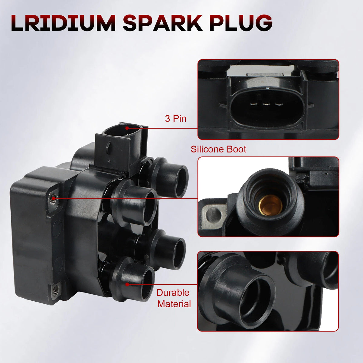2x Ignition Coil & 8x Iridium Spark Plug & 8x Wire for Ford Lincoln Mazda (FD487)