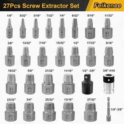 27PCS Screw Extractor Set for Automotive Repairs (Universal)