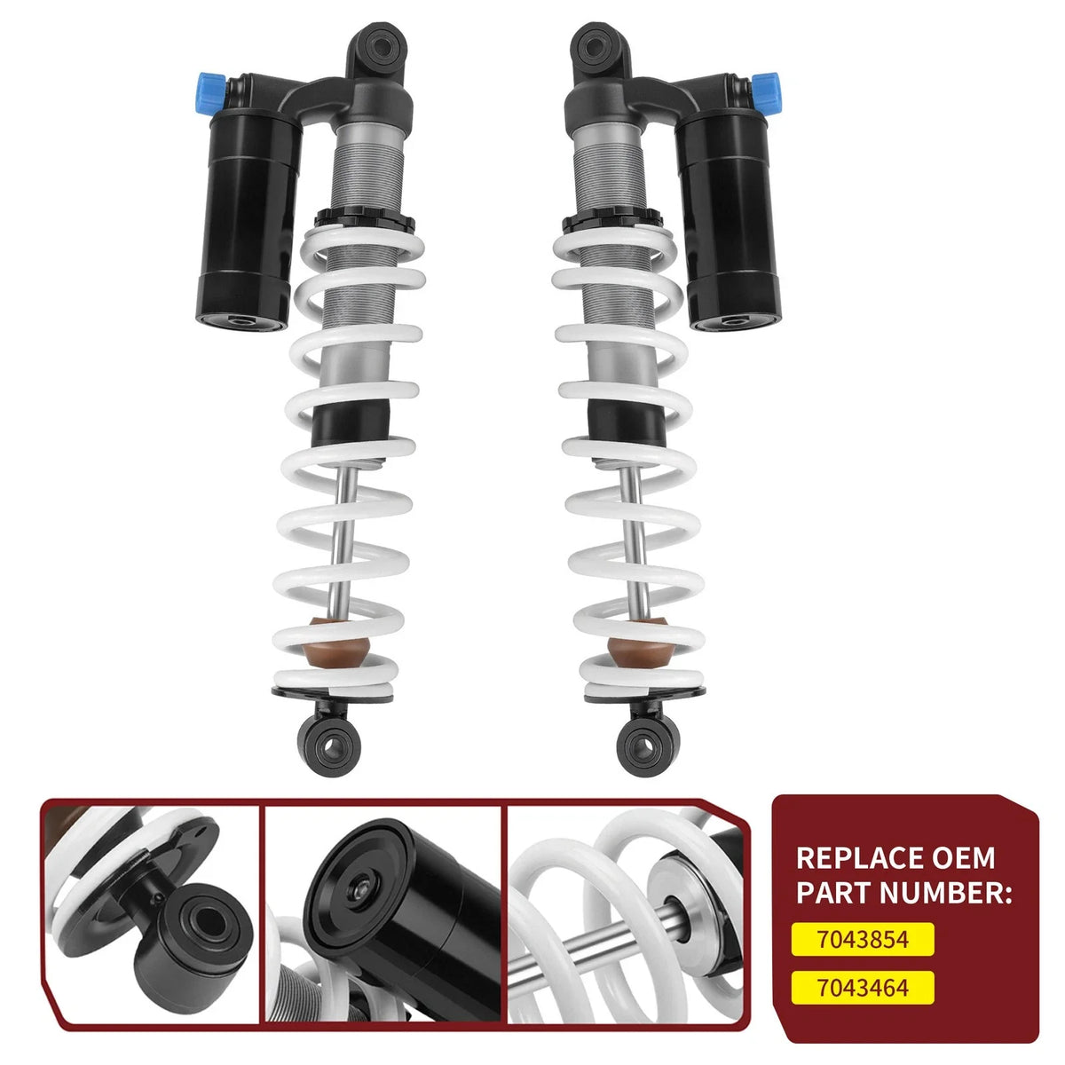 Front Shock Absorbers L&R for Polaris Sportsman XP 550 850 1000 (2009–2021) 7043854 7043464