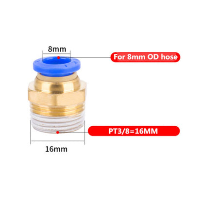 10 Male Straight Connector Tube OD 5/16" X NPT 3/8 PU Air Push In Fitting