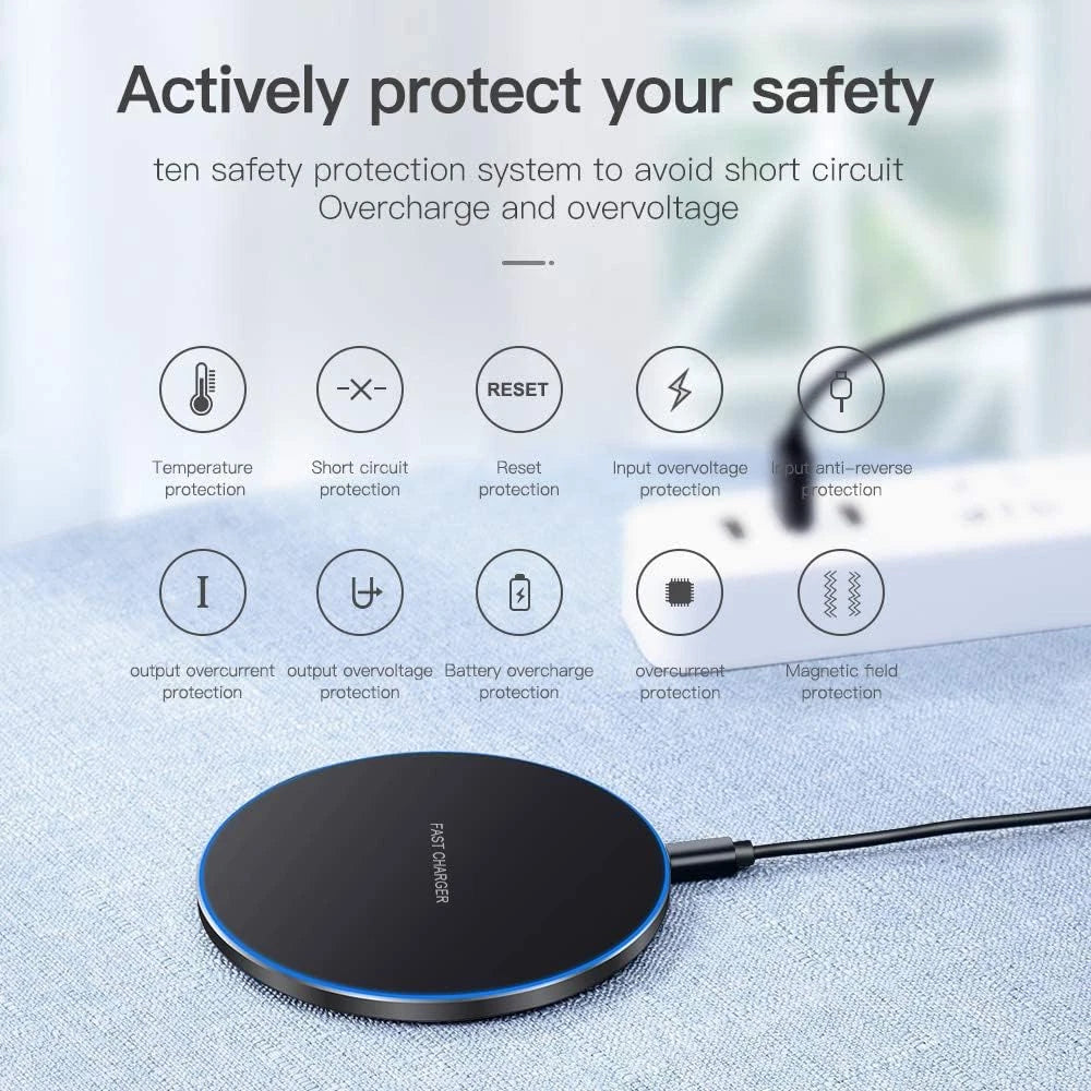 Wireless Fast Charger Pad Dock for Samsung Phones (2015–2023)