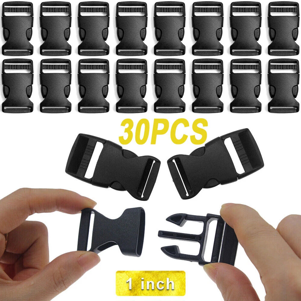 60PC Webbing Strap Set for Backpack Collar with Side Release Clips & Buckles