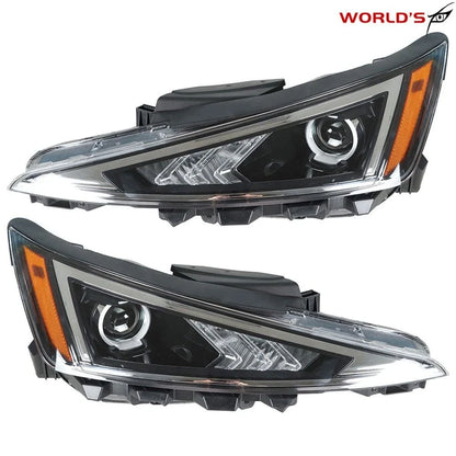Set of 2 Front Headlights for Hyundai Elantra (2019–2020) Black Housing