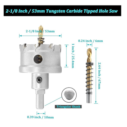 2X Metal Hole Saw 2-1/8 Inch for Automotive Applications