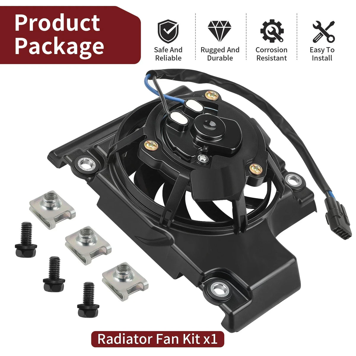 Radiator Fan Kit for Yamaha YZ250FX YZ450FX (2019–2024) B3J-E24E0-V0-00