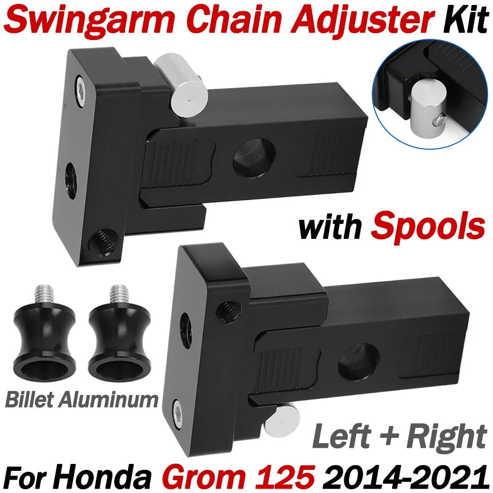 Swingarm Chain Adjusters with Spools Kit for Honda Grom 125 (2014–2021)