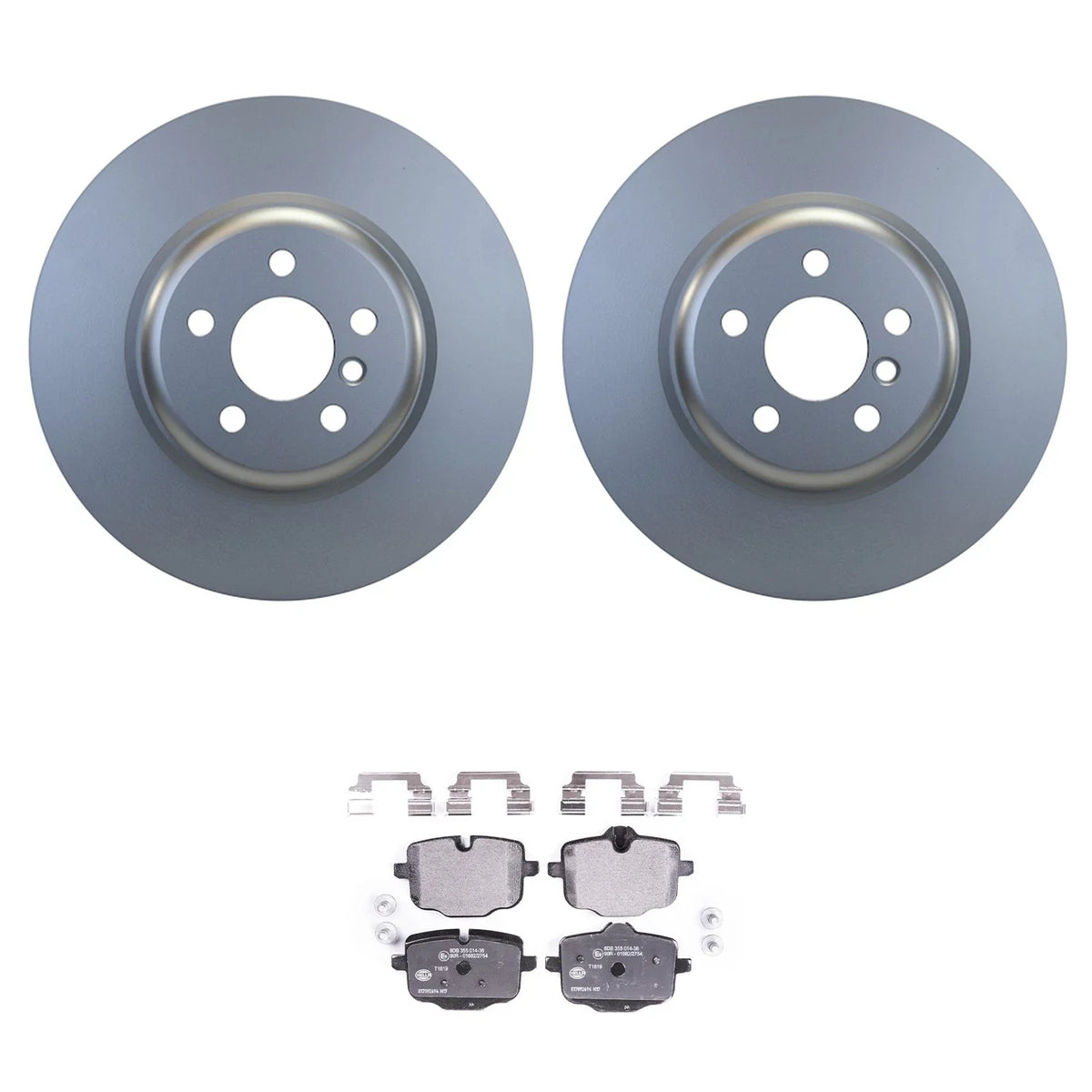 Hella Rear Rotors & Low-Met Disc Brake Pad Kit for BMW G30 530i (2017–2020)