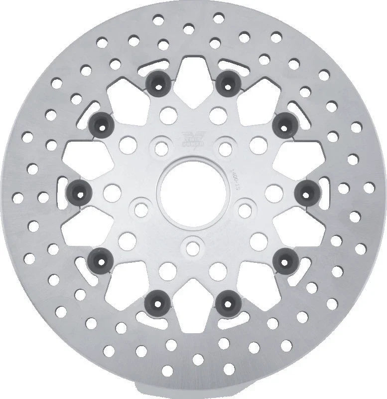 2X Rear 11.5" Floating Rotors for Harley Big Twin (1984–2017) Silver Mesh