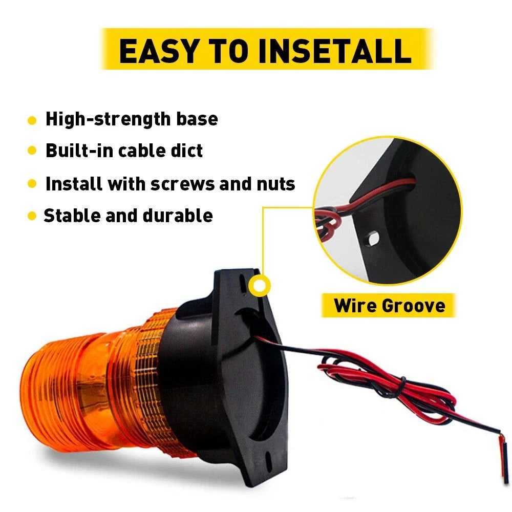 30-LED Yellow Amber LED Strobe Beacon Light for Forklift/Car/Truck