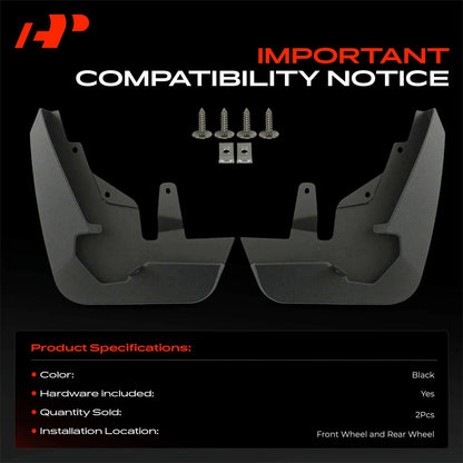 2X Front Mud Flaps Splash Guards for Chevy Suburban Tahoe (2021–2023)