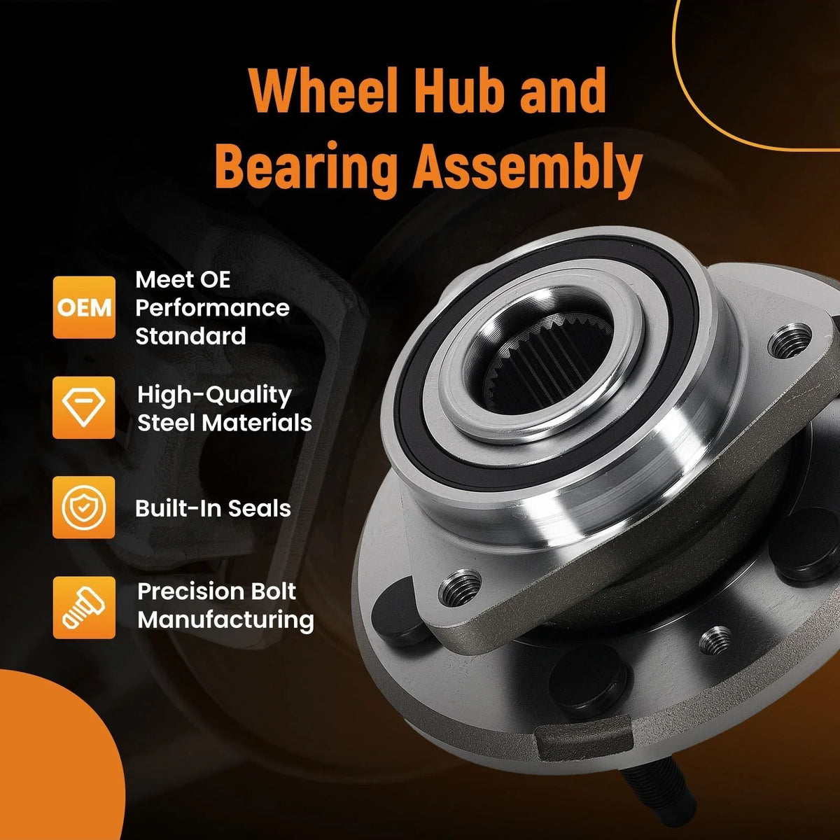 1x ABS Wheel Hub & Bearing for GMC Acadia/Saturn Outlook (2007–2017) 513277