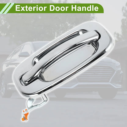Exterior Door Handle for Chevrolet GMC (Silver Tone, Rear Left)