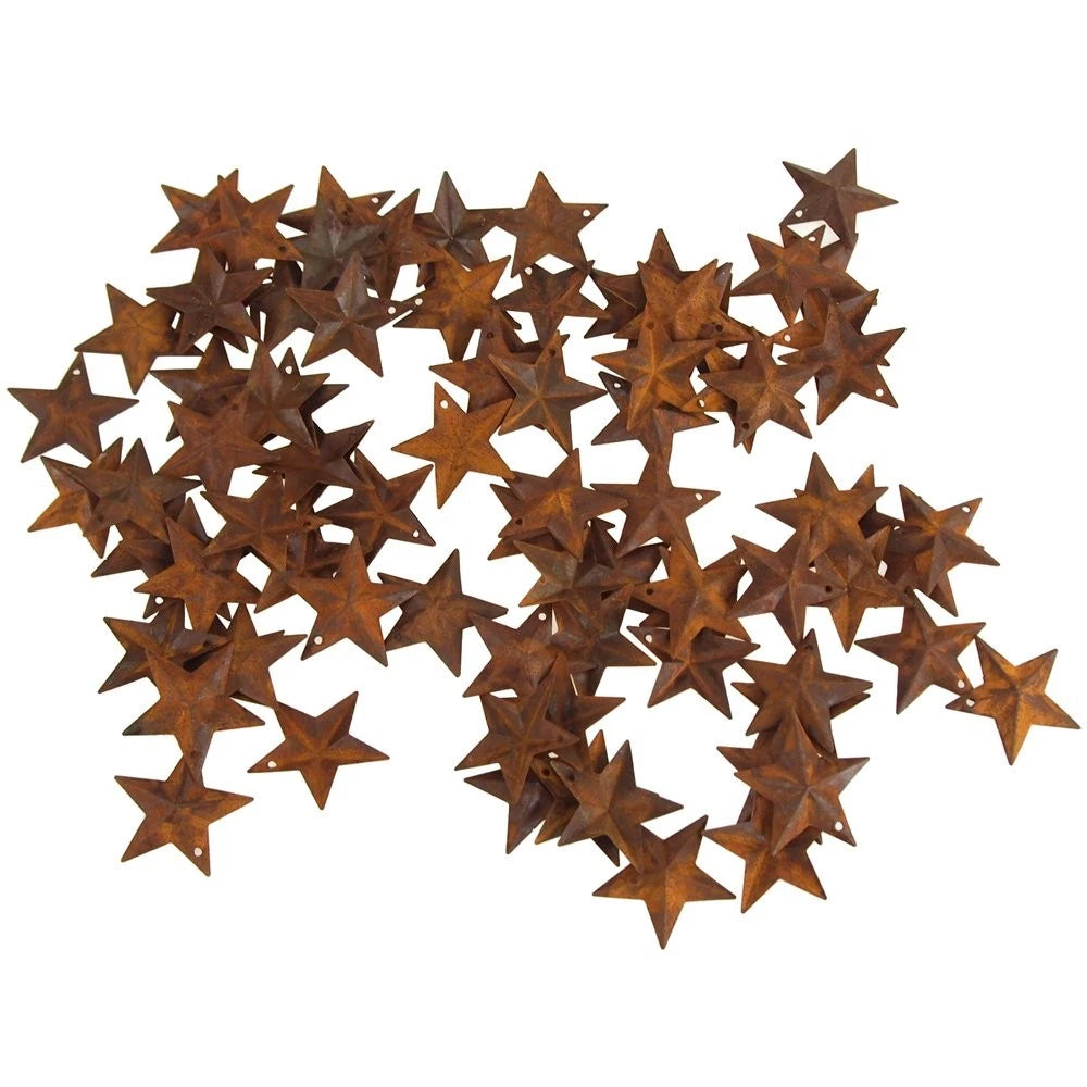 100-Piece Metal Rustic Stars Christmas Decor (1-1/2-Inch)