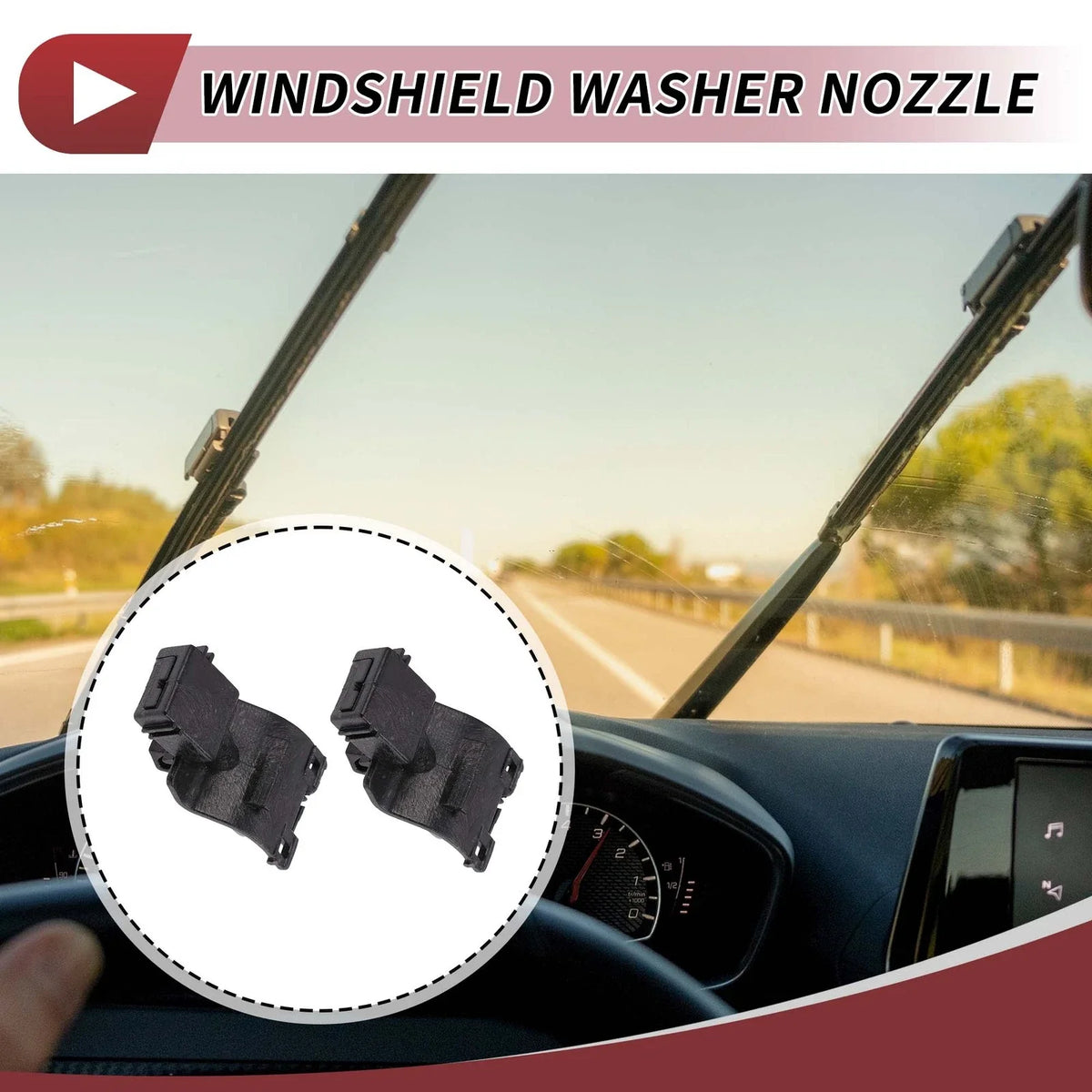 2X Front Windshield Washer Nozzle for Toyota Tacoma (2016–2023) No. 8538130220