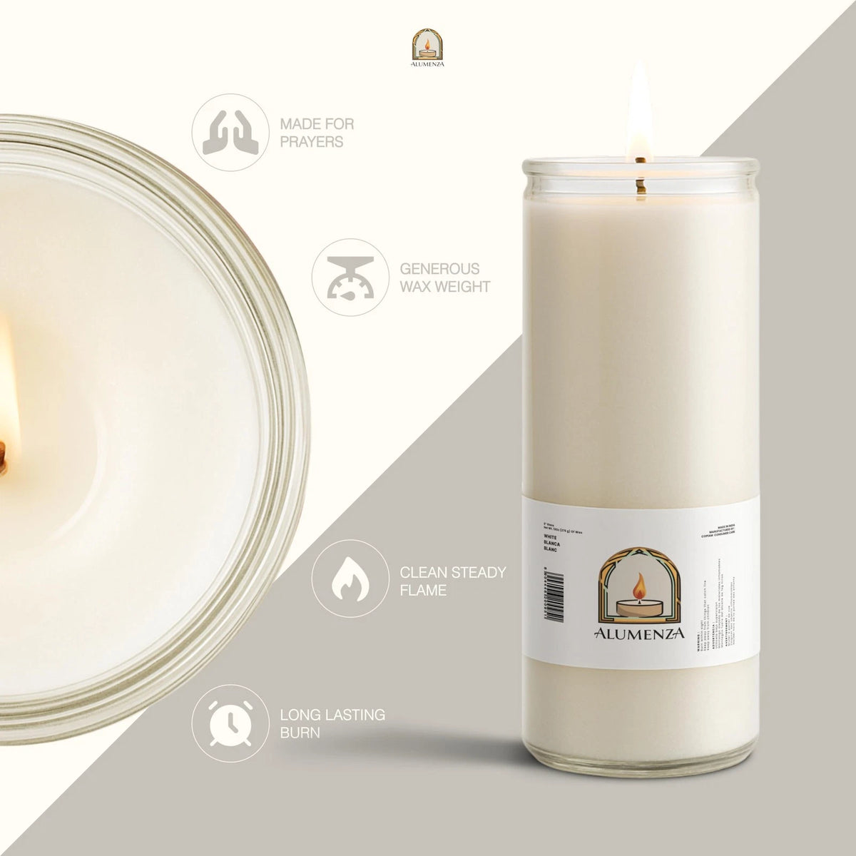 7 Day Candle in Glass Jar for Clean Burning (2 inches x 8 inches)
