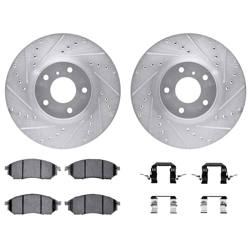 Rotor Set for Infiniti G25 (2011–2012) ALX-PAU-DF-7512-67091-CLA4 Drilled Slotted