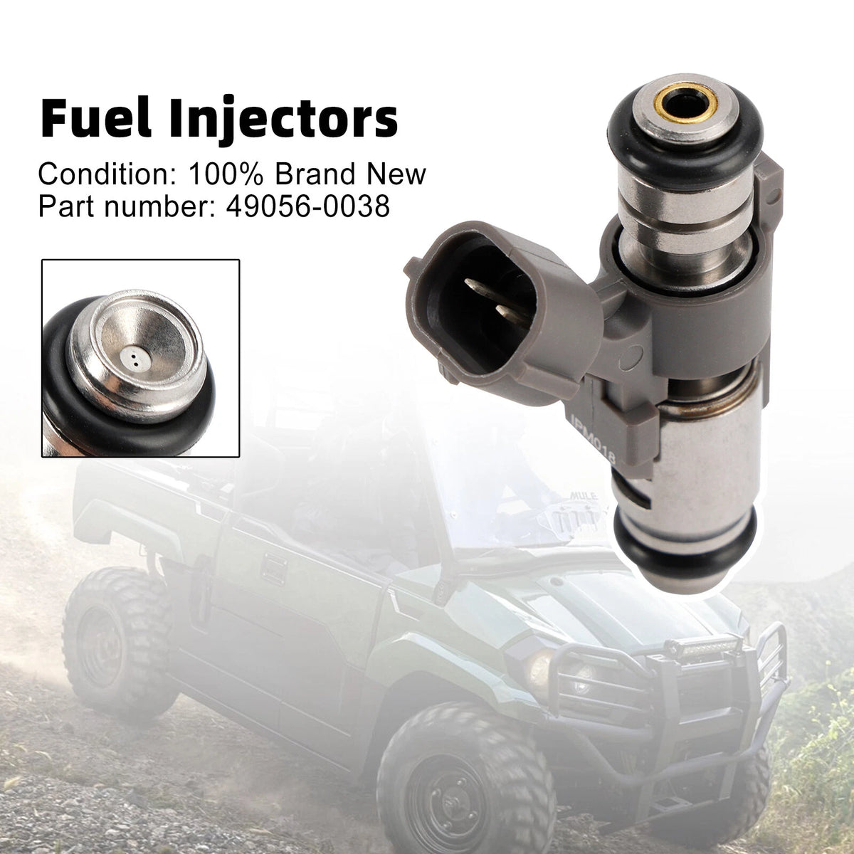 Fuel Injector 49056-0038 for Kawasaki Mule PRO FX FXR FXT (2015–2023)