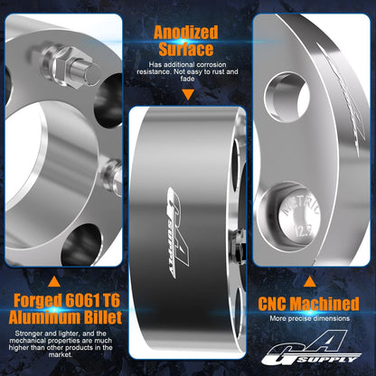 2 Inch Wheel Spacers 4x110 for ATV (74mm Hub Bore, 10x1.25 Studs, 2-Pack)