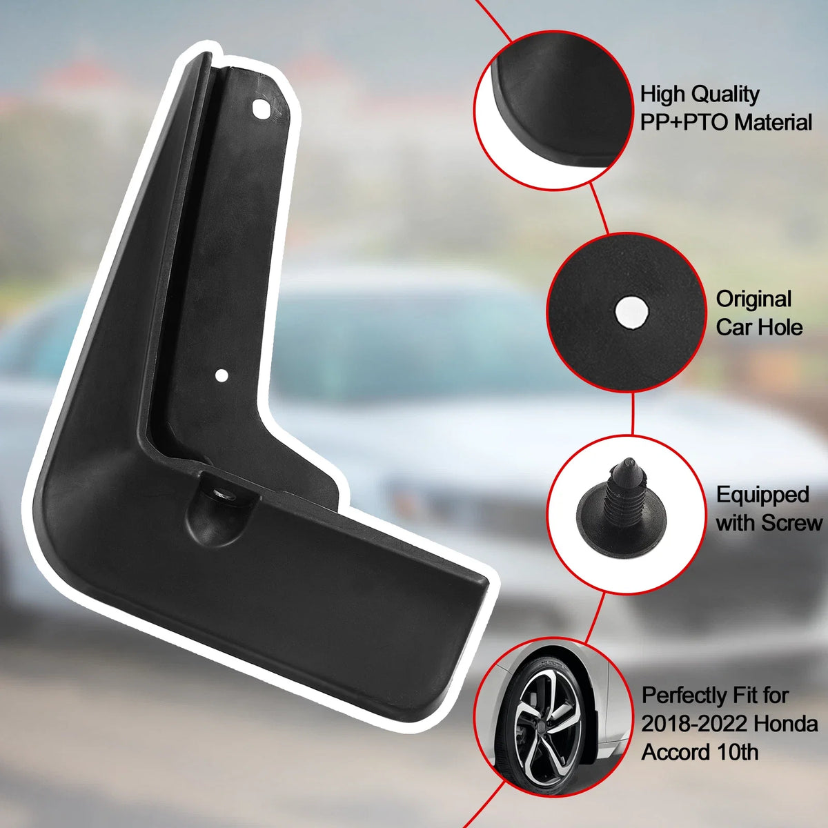 4PCS Durable Splash Guards Mud Flaps for Toyota Camry SE XSE (2018–2024)