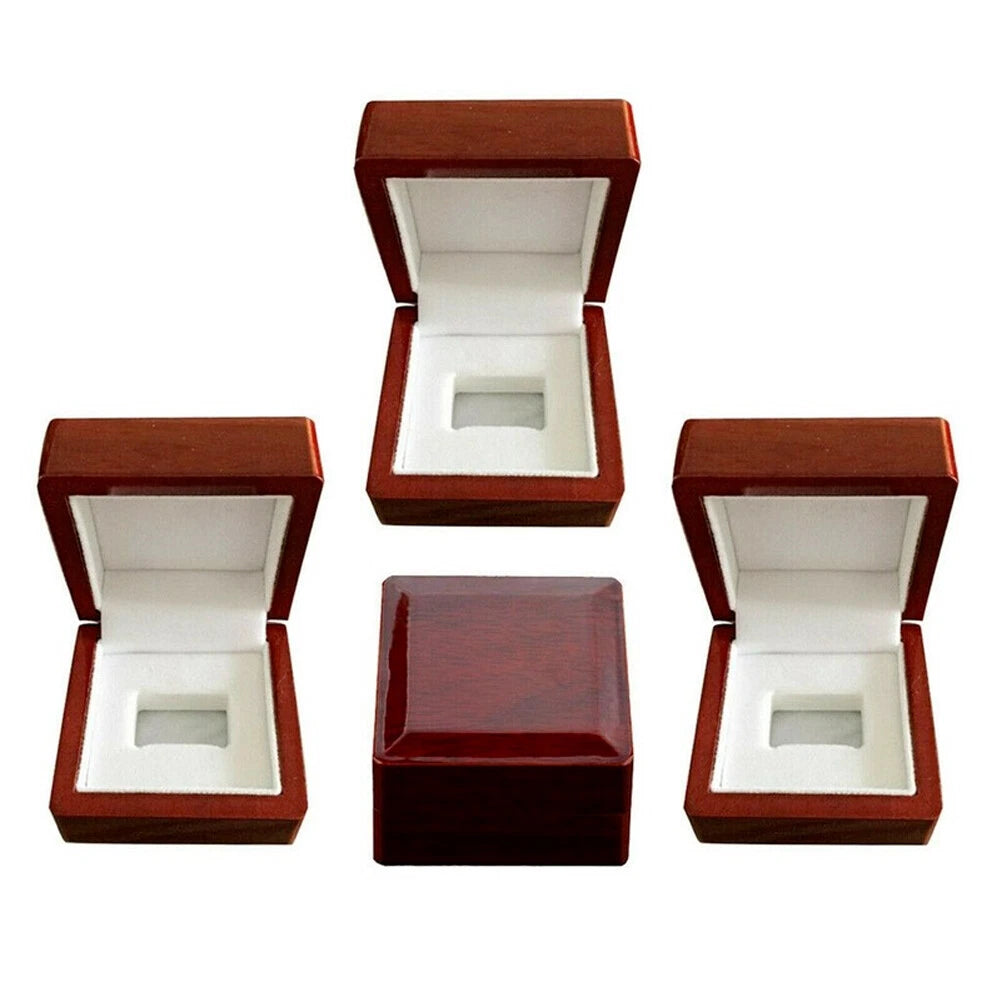 4-Pack Wood Box Storage Case for Championship Rings