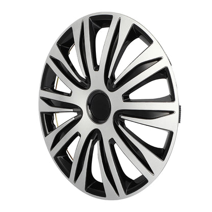 Set of 4 Wheel Covers for R17 Tire & Rim (Black & Silver)