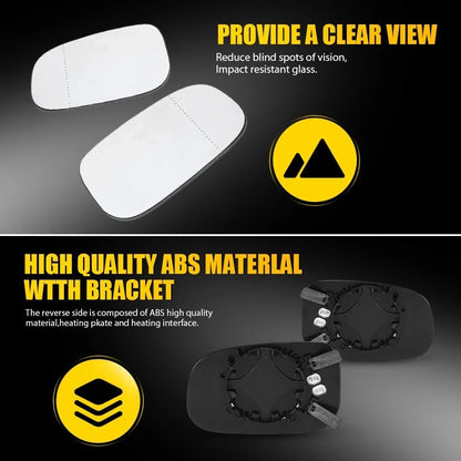 Mirror Glass Left RH w/ Backing Plate for Volvo C30 S40 S60 V50 (2007–2011)