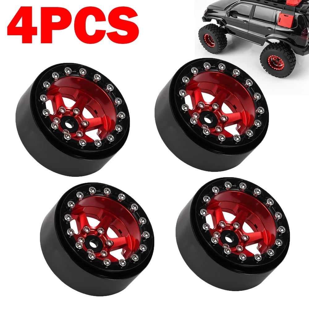 4X 1.0" Beadlock Wheel CNC Aluminium Rim for TRX4M SCX24 1/24 C10