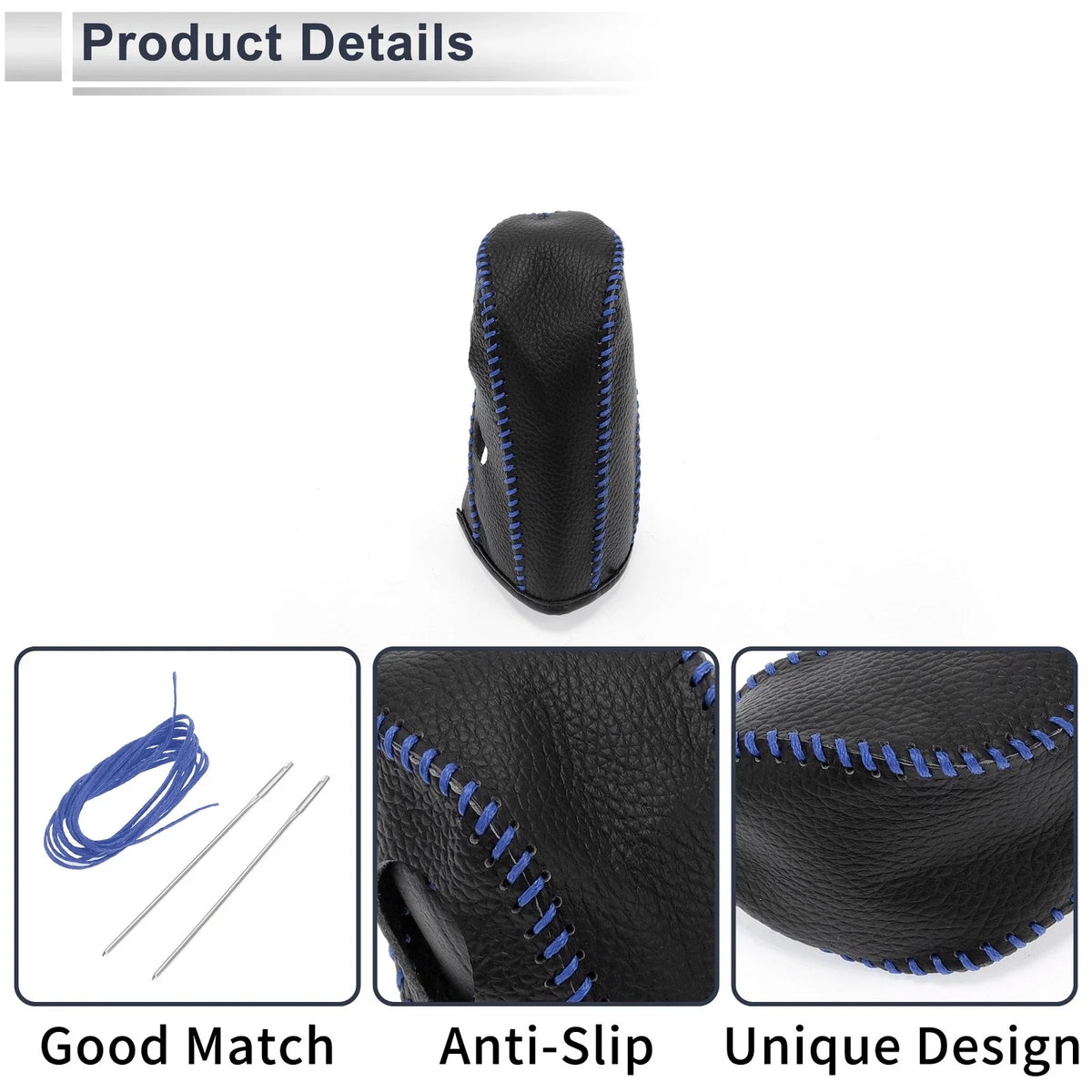 Gear Shift Knob Cover for Nissan Tiida (2004–2012) Pebbled Black Blue