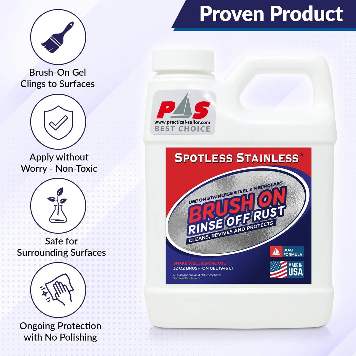 Spotless Stainless Rust Remover and Protectant for Automotive (32 Oz)