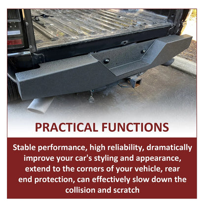 Rear Bumper for Ford Ranger Pickup (1993–2011) Black Powder Coated Steel