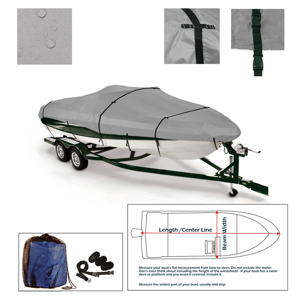 Boat Storage Cover for War Eagle Blackhawk 761 (Trailerable, Rainproof)