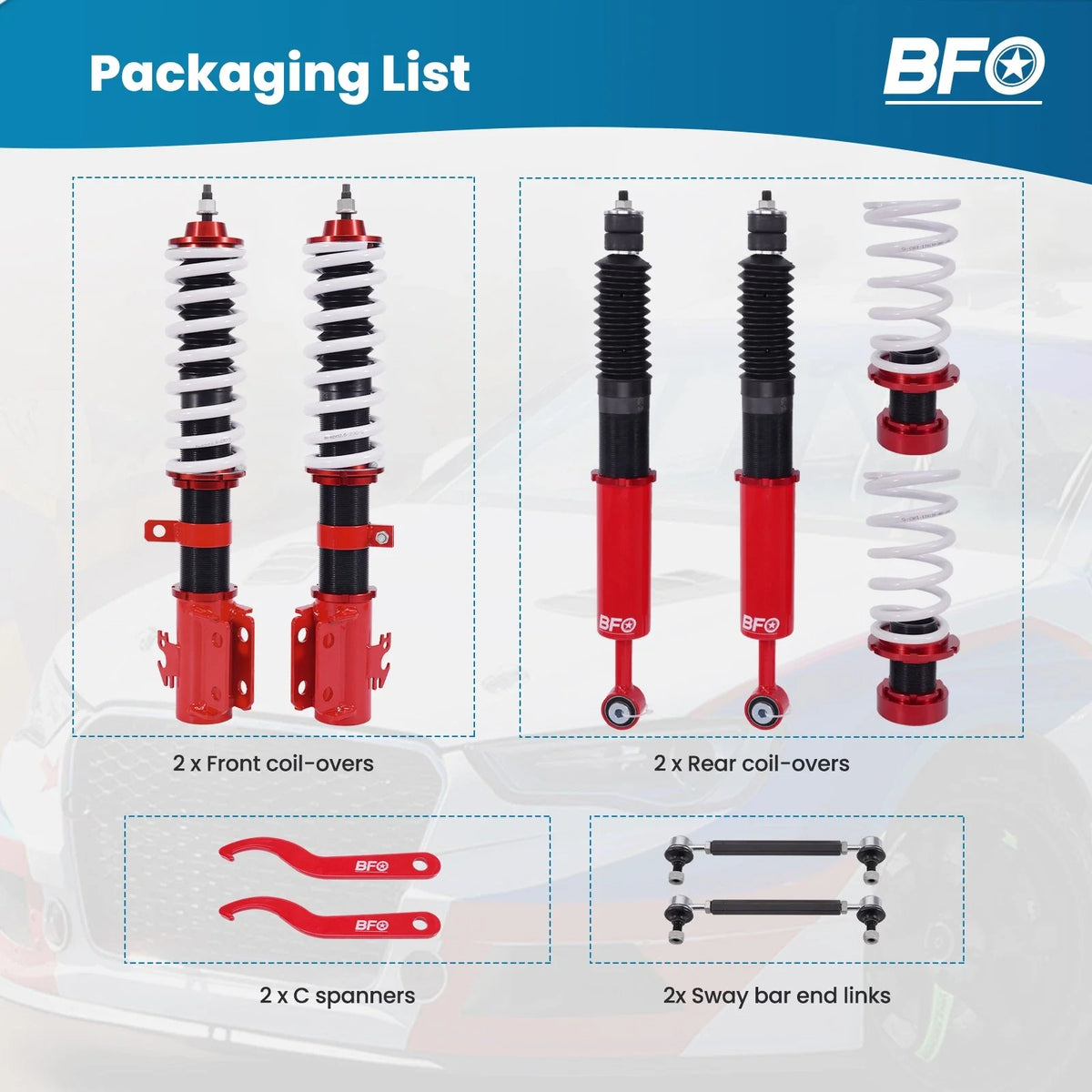 Coilover Shocks & Springs Lowering Kit for Toyota Yaris (2007–2011), Scion xD (2008–2014)