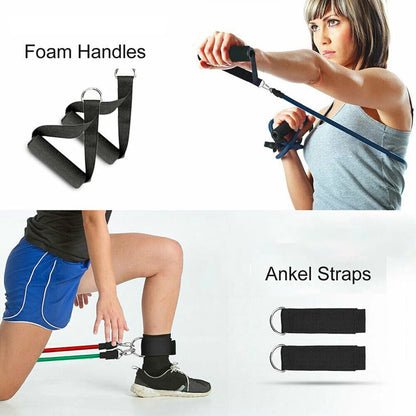 11 PCS Resistance Bands Set for Yoga Abs Exercise Fitness