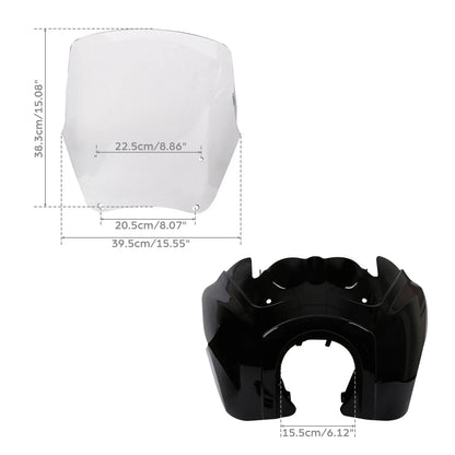 Front Upper Fairing with 15'' Windshield for Harley Street Fat Bob (2018–2023)