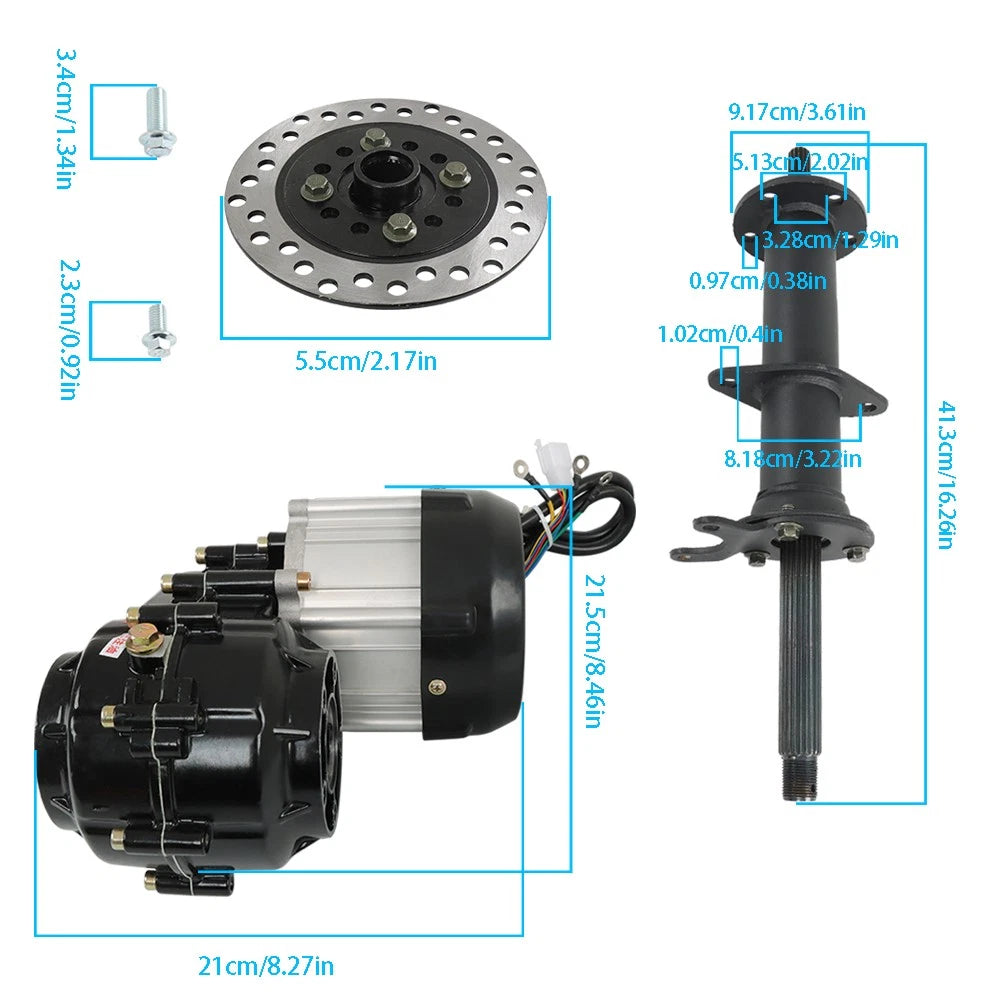 40" Rear Axle Kit for Electric Brushless Differential (1000W Motor)