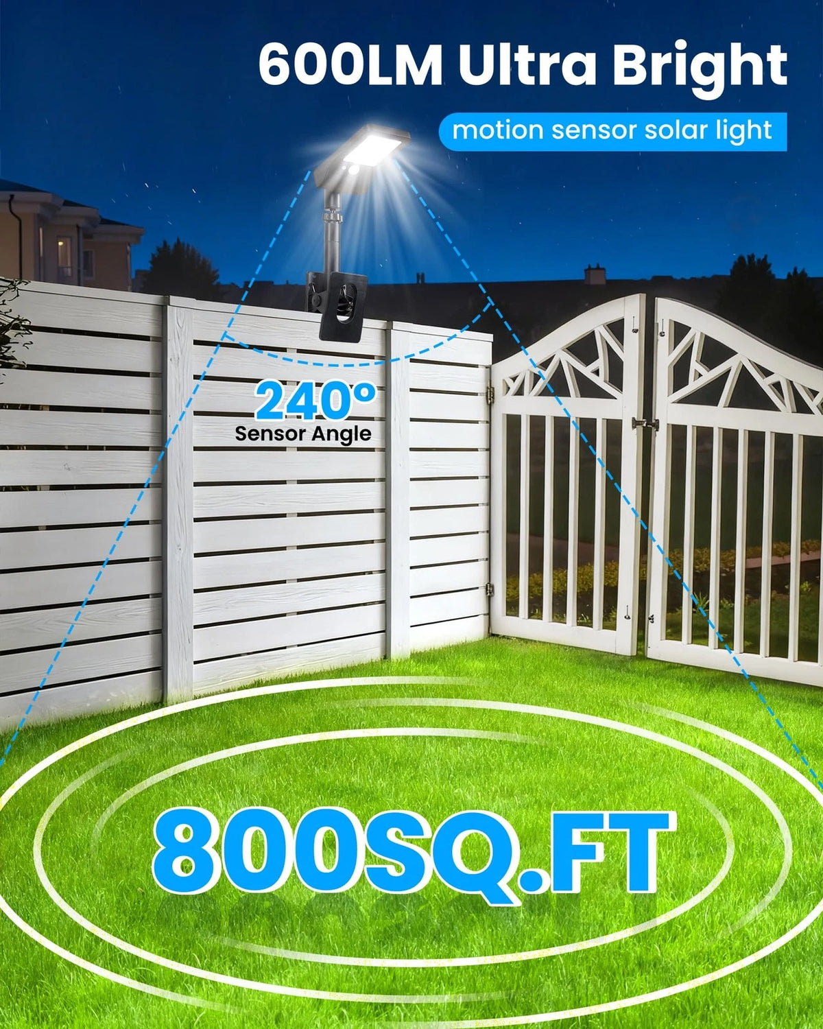 Solar Fence Lights for Outdoor Use (1-Second Install)