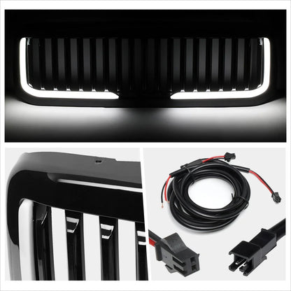 Vertical Fence Front Bumper Grille w/LED Light Bar for Ford F250-F550 (1999–2004)
