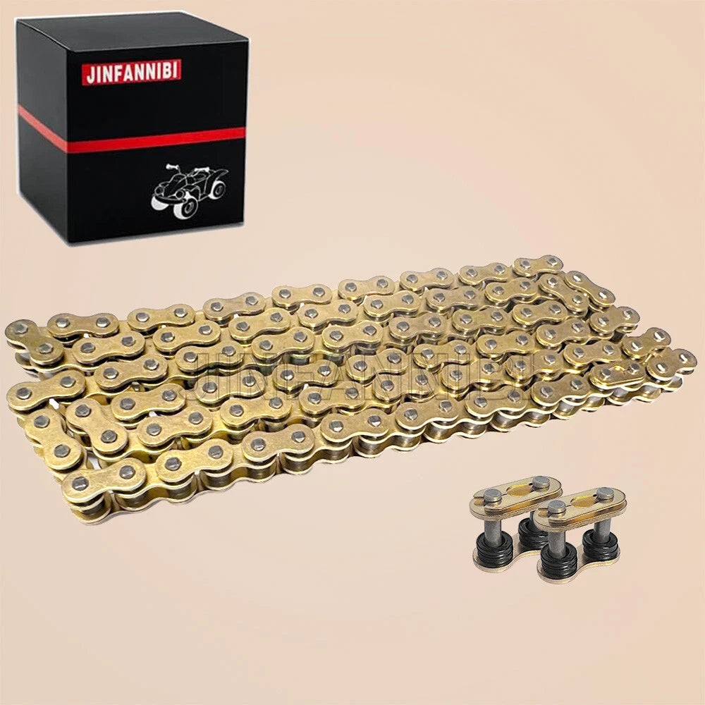 Gold 420 X-Ring Chain 130 Links for Honda Motorcycle (40540-KSE-003, 40530-GBF-B01)