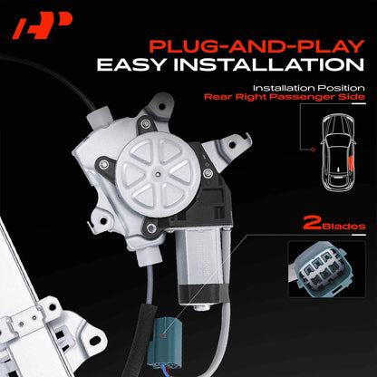 Rear Right Power Window Regulator with Motor for Nissan Altima (2007–2012) 82720-JA000, 82720JA000, 748-527