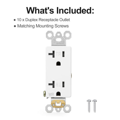 20A 125V Tamper/Weather Resistant Duplex Outlet for