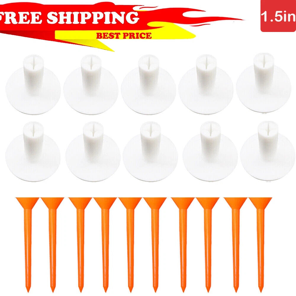 Set of 10 Rubber Golf Tees for Driving Practice Mat 1.5’’