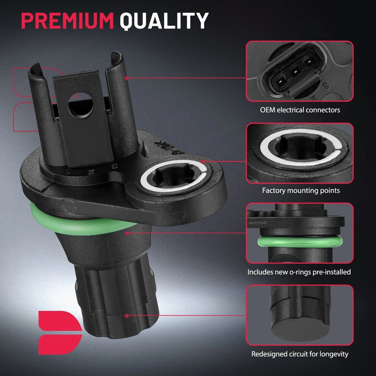 2X Camshaft Position Sensor for BMW 335i X3 X5 (2007–2015) 13627525014