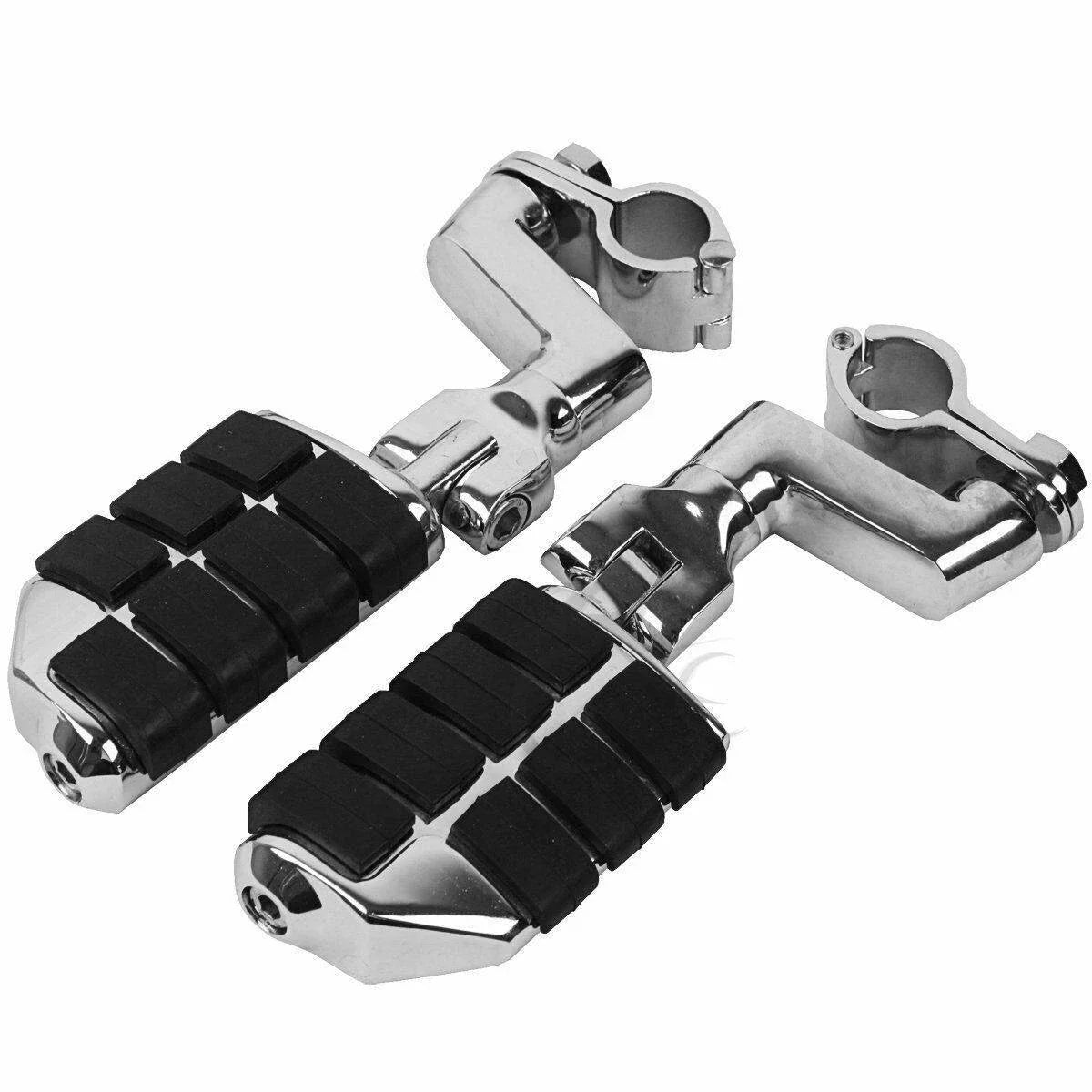 Highway Bar Foot Pegs Mount Clamps for Honda GL1800, Yamaha, Suzuki (22mm-35mm)