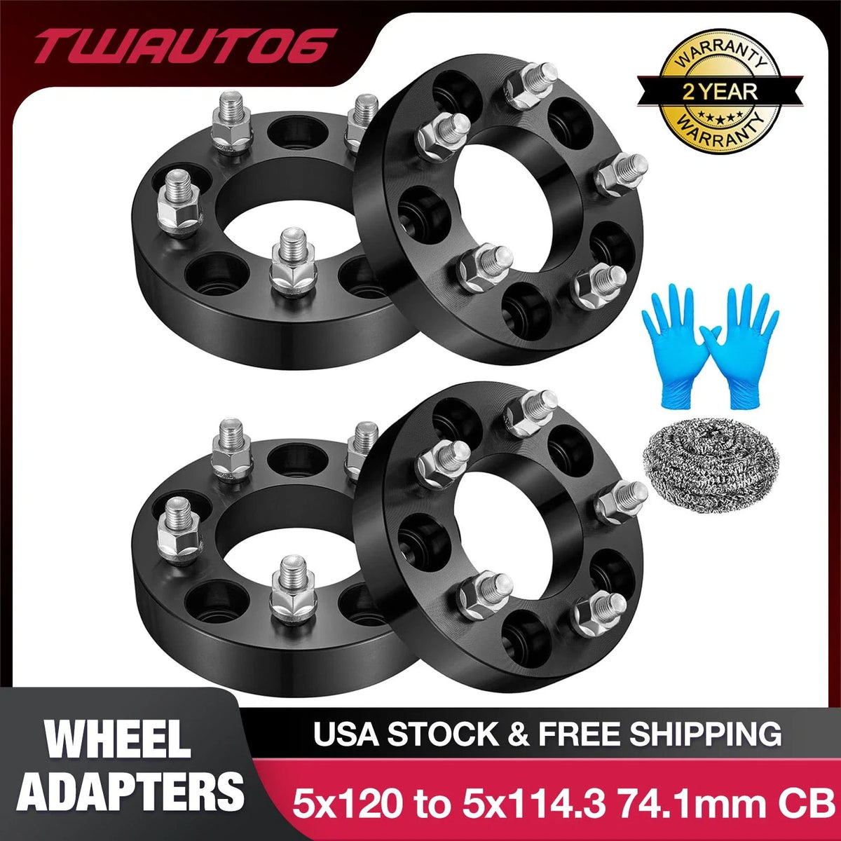 Set of 4 Wheel Adapters 5x120 to 5x114.3 for Chevy Camaro Corvette