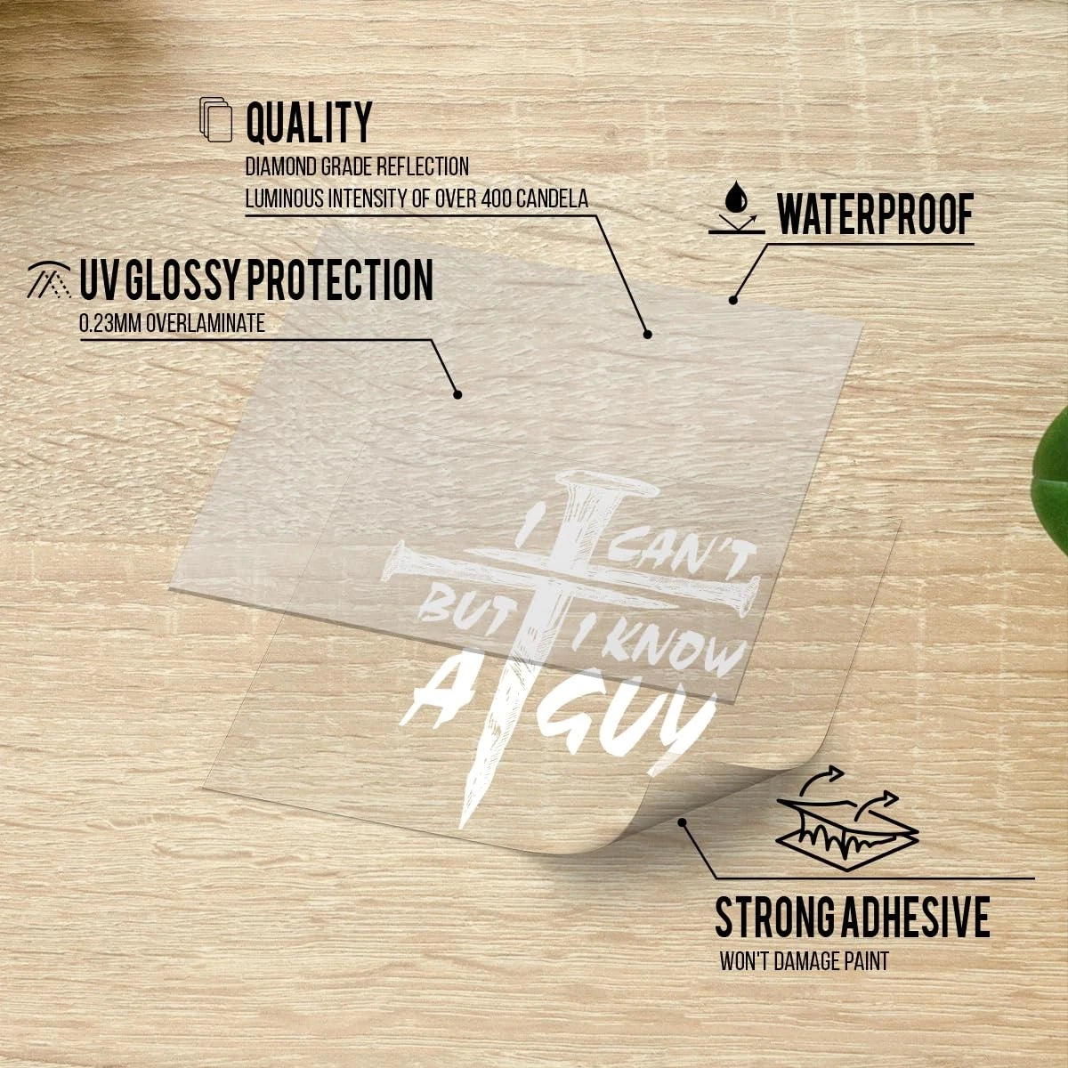 Vinyl Decal for Automotive Use - Size 12x9 inches, Version 2