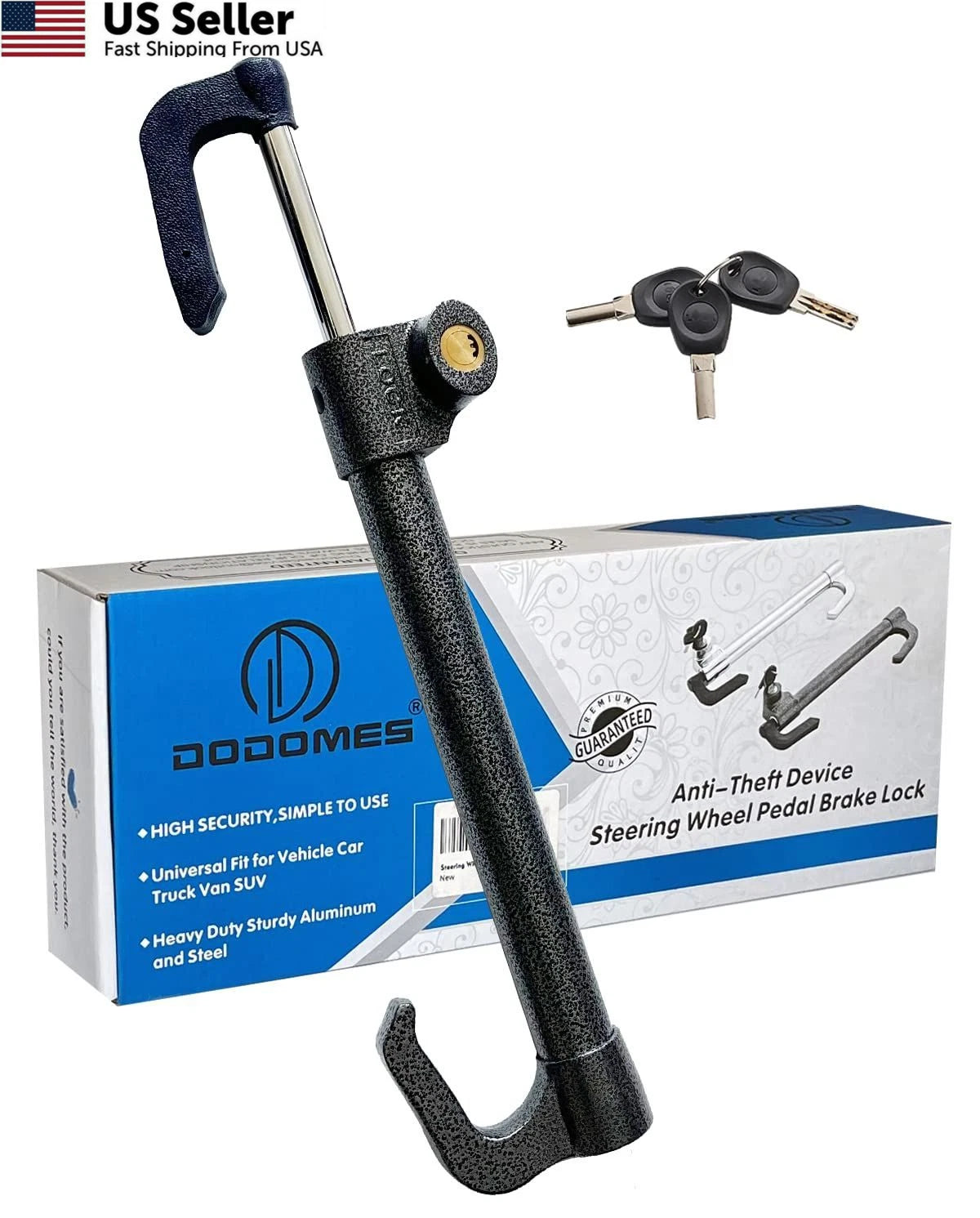 Steering Wheel Lock Anti-Theft Device for Car (Max Length 33")