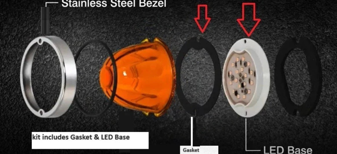 Glass Lens Conversion Light Base for (2018–2023) 81853, 3 Wire, Blue SMD LEDs