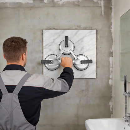 Triple Vacuum Suction Cup Lifter for Tile & Glass (145kg Capacity)