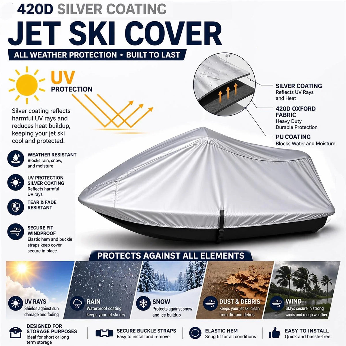 Jet Ski Cover for SeaDoo GTX iS 215 (2010–2011) 420 Denier